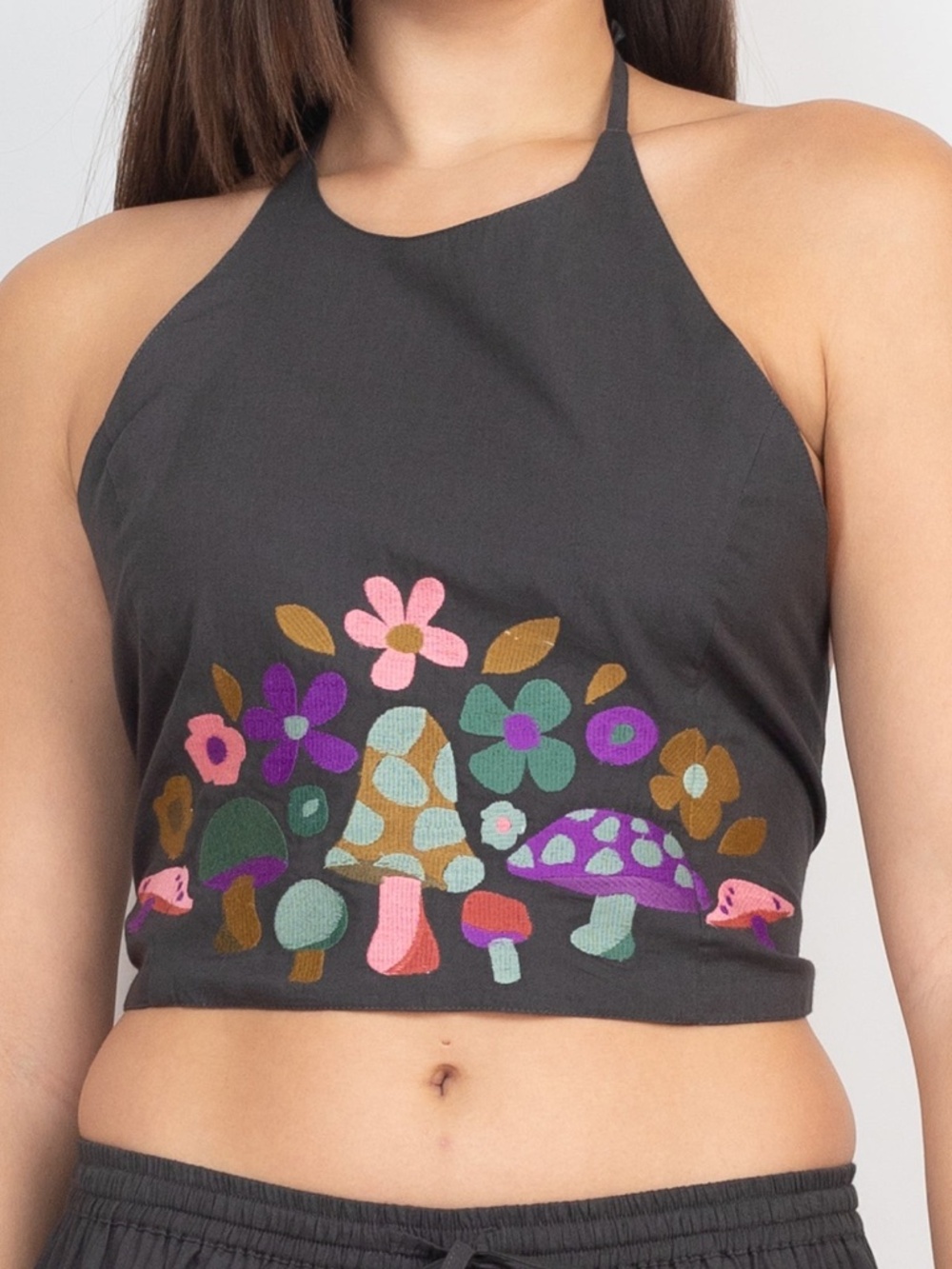 Lakhay embroidered mushroom tank top